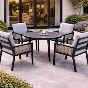 HUXLEY 4 SEAT ROUND DINING SET