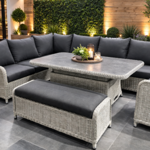 Alderwick Contemporary Corner Dining Set (Rising Table)