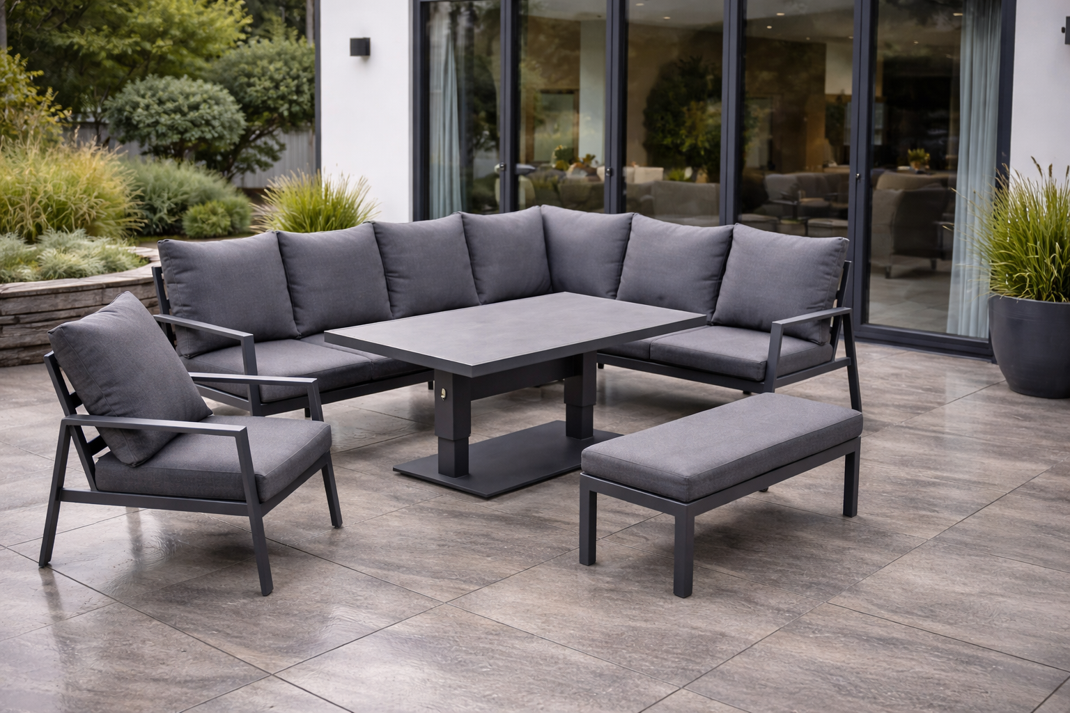 Vanta Corner Dining Set with Rising Table