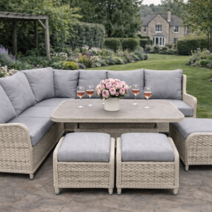 Ashbourne Corner Dining Set with Rising Table | Premium Rattan Garden Furniture