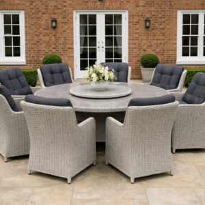 Alderwick Contemporary 8 Seater Round Dining Set